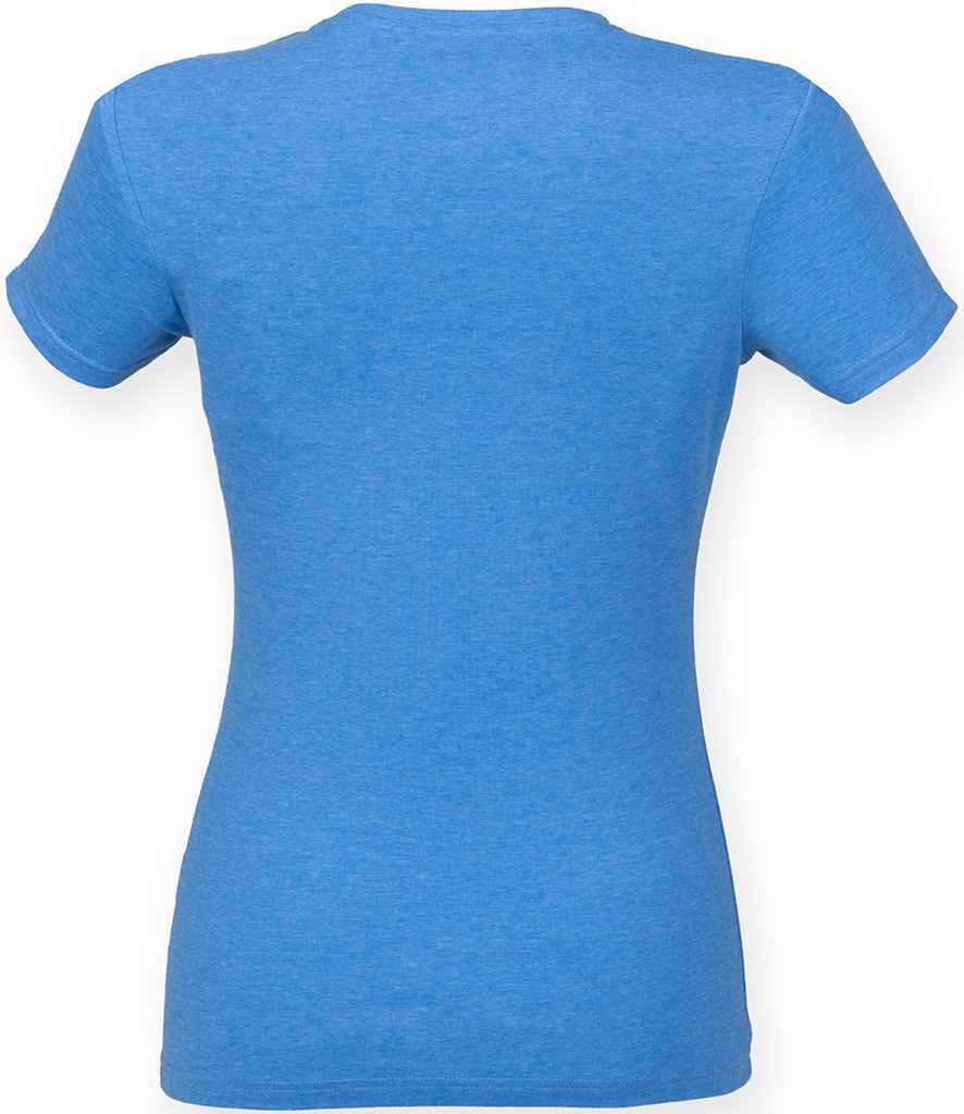 SF Clothing Ladies Feel Good Stretch T-Shirt | Heather Blue - Lancashire Teamwear