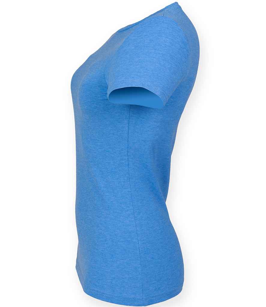 SF Clothing Ladies Feel Good Stretch T-Shirt | Heather Blue - Lancashire Teamwear