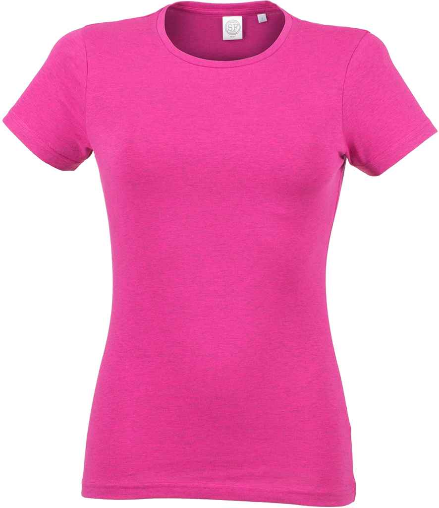 SF Clothing Ladies Feel Good Stretch T-Shirt Heather Pink