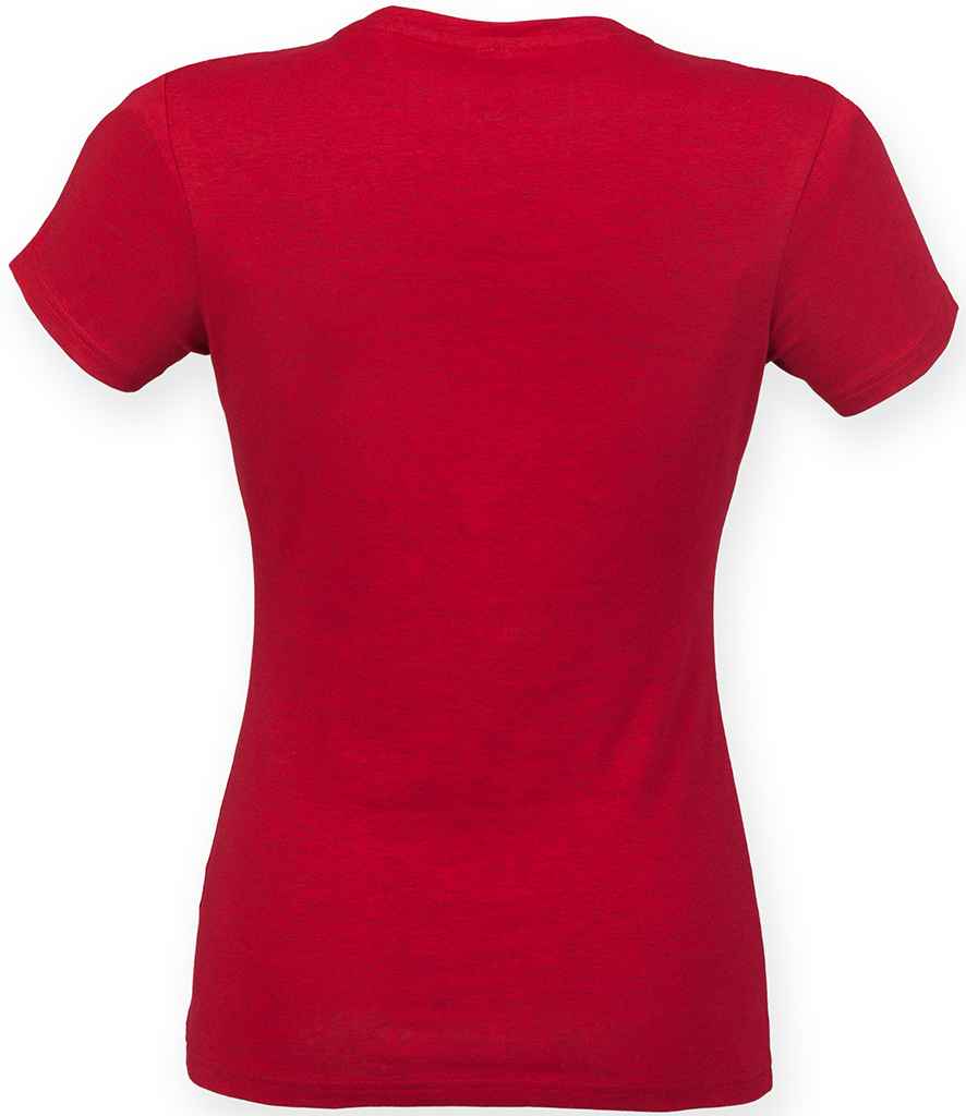 SF Clothing Ladies Feel Good Stretch T-Shirt | Heather Red - Lancashire Teamwear