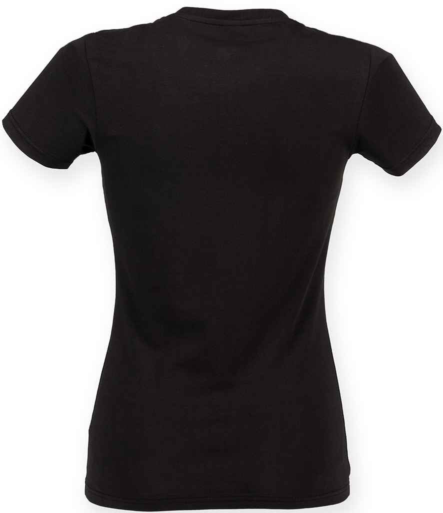 SF Clothing Ladies Feel Good Stretch V Neck T-Shirt | Black - Lancashire Teamwear