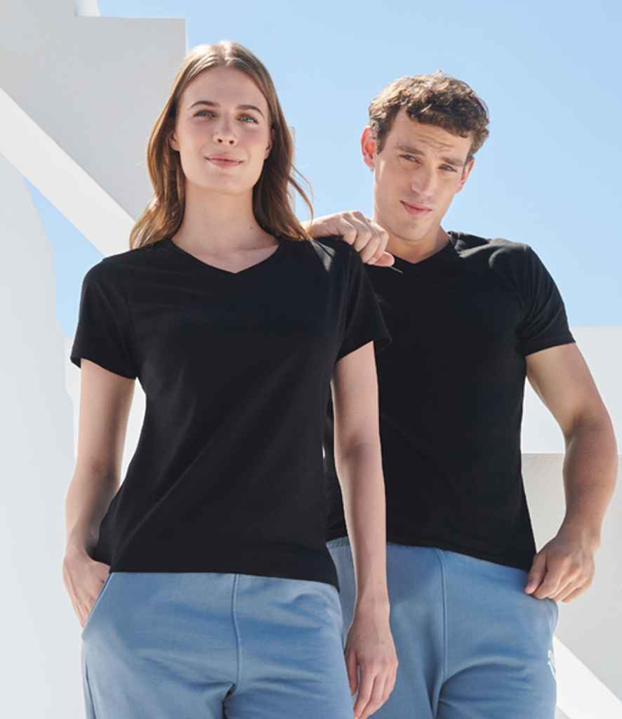 SF Clothing Ladies Feel Good Stretch V Neck T-Shirt | Black - Lancashire Teamwear