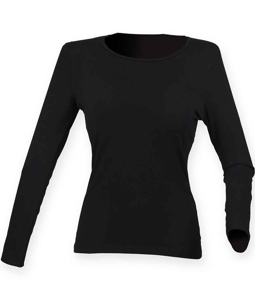 SF Clothing Ladies Feel Good Long Sleeve Stretch T-Shirt | Black - Lancashire Teamwear
