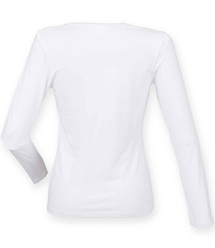 SF Clothing Ladies Feel Good Long Sleeve Stretch T-Shirt | White - Lancashire Teamwear