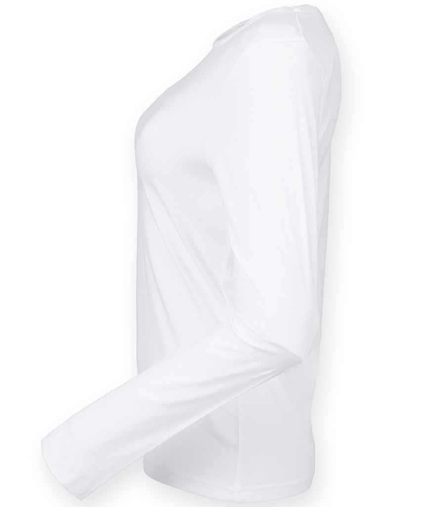 SF Clothing Ladies Feel Good Long Sleeve Stretch T-Shirt | White - Lancashire Teamwear