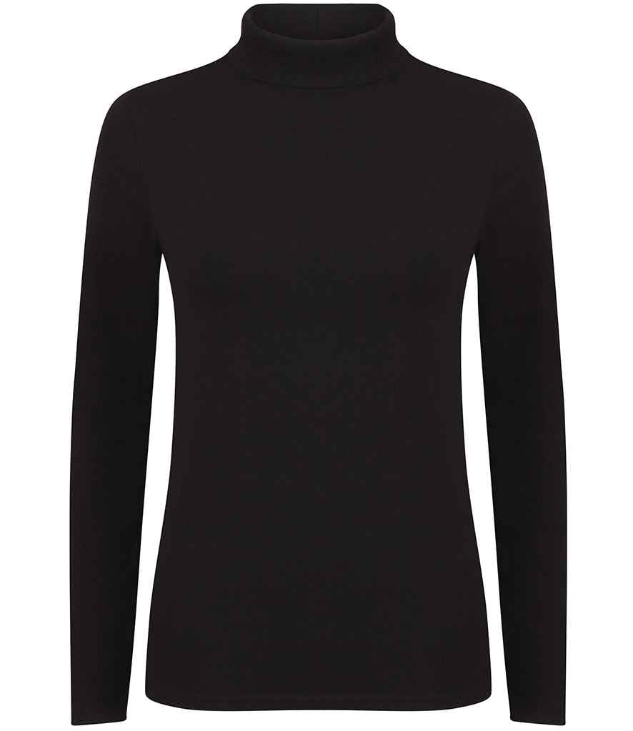 SF Clothing Ladies Feel Good Stretch Roll Neck T-Shirt Black