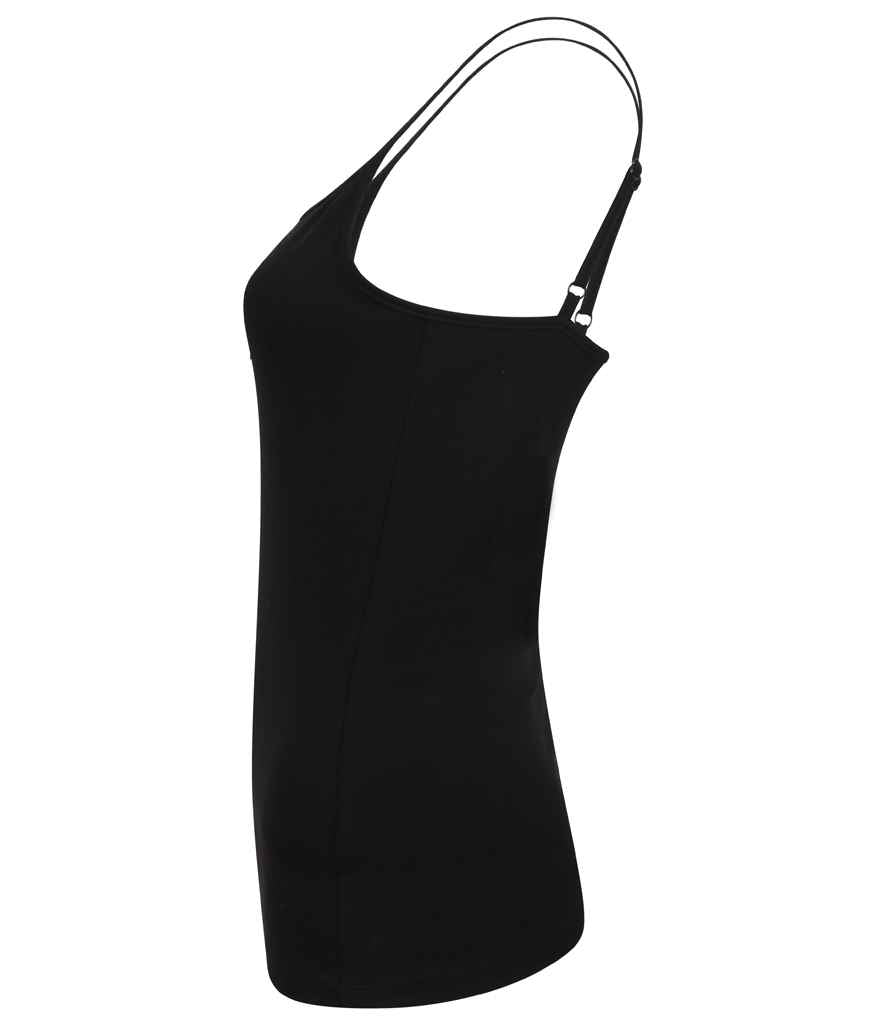 SF Clothing Ladies Feel Good Stretch Spaghetti Vest | Black T-Shirt - Lancashire Teamwear