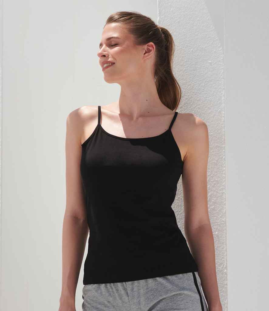 SF Clothing Ladies Feel Good Stretch Spaghetti Vest | Black T-Shirt - Lancashire Teamwear