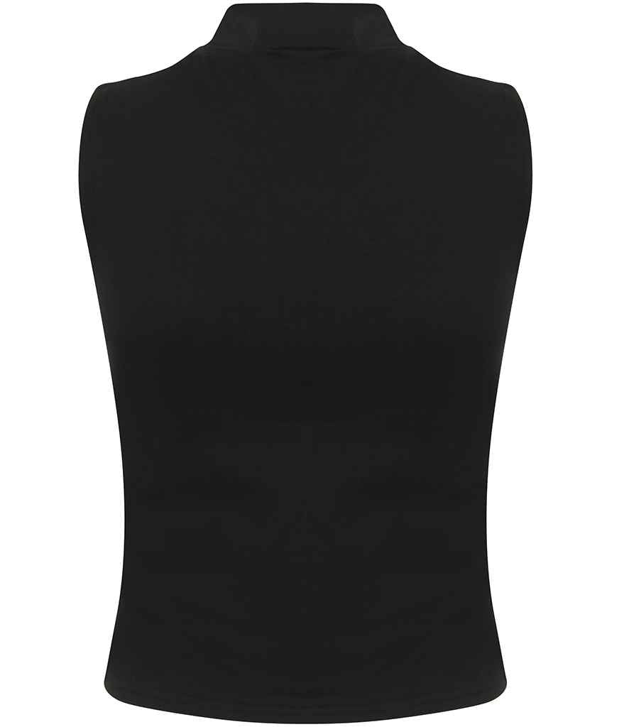 SF Clothing Ladies High Neck Crop Vest | Black T-Shirt - Lancashire Teamwear