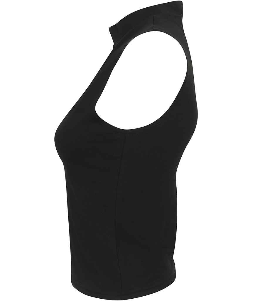 SF Clothing Ladies High Neck Crop Vest | Black T-Shirt - Lancashire Teamwear