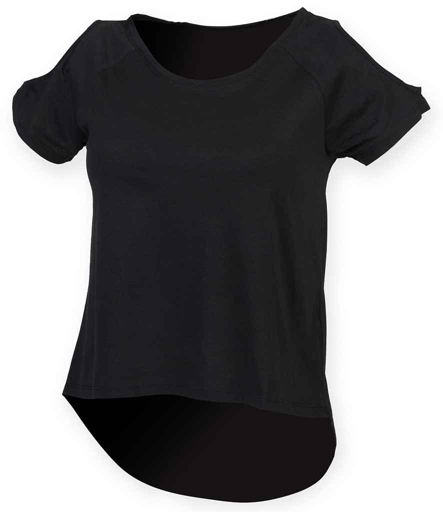 SF Clothing Ladies Drop Tail T-Shirt | Black - Lancashire Teamwear