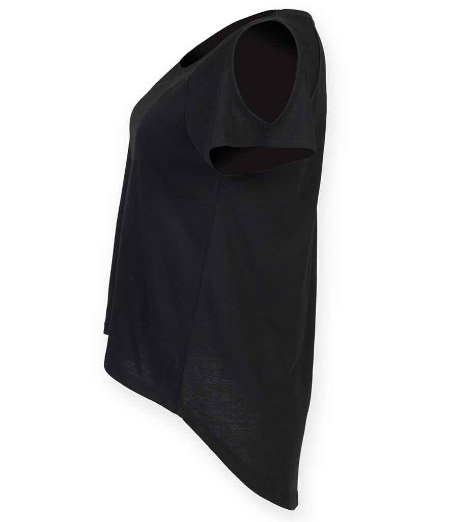 SF Clothing Ladies Drop Tail T-Shirt | Black - Lancashire Teamwear
