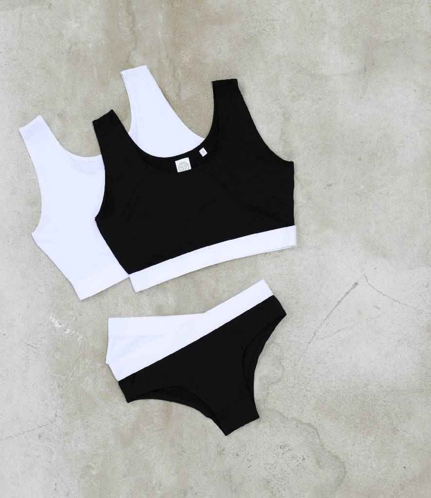 SF Clothing Ladies Fashion Crop Top | Black/White T-Shirt - Lancashire Teamwear
