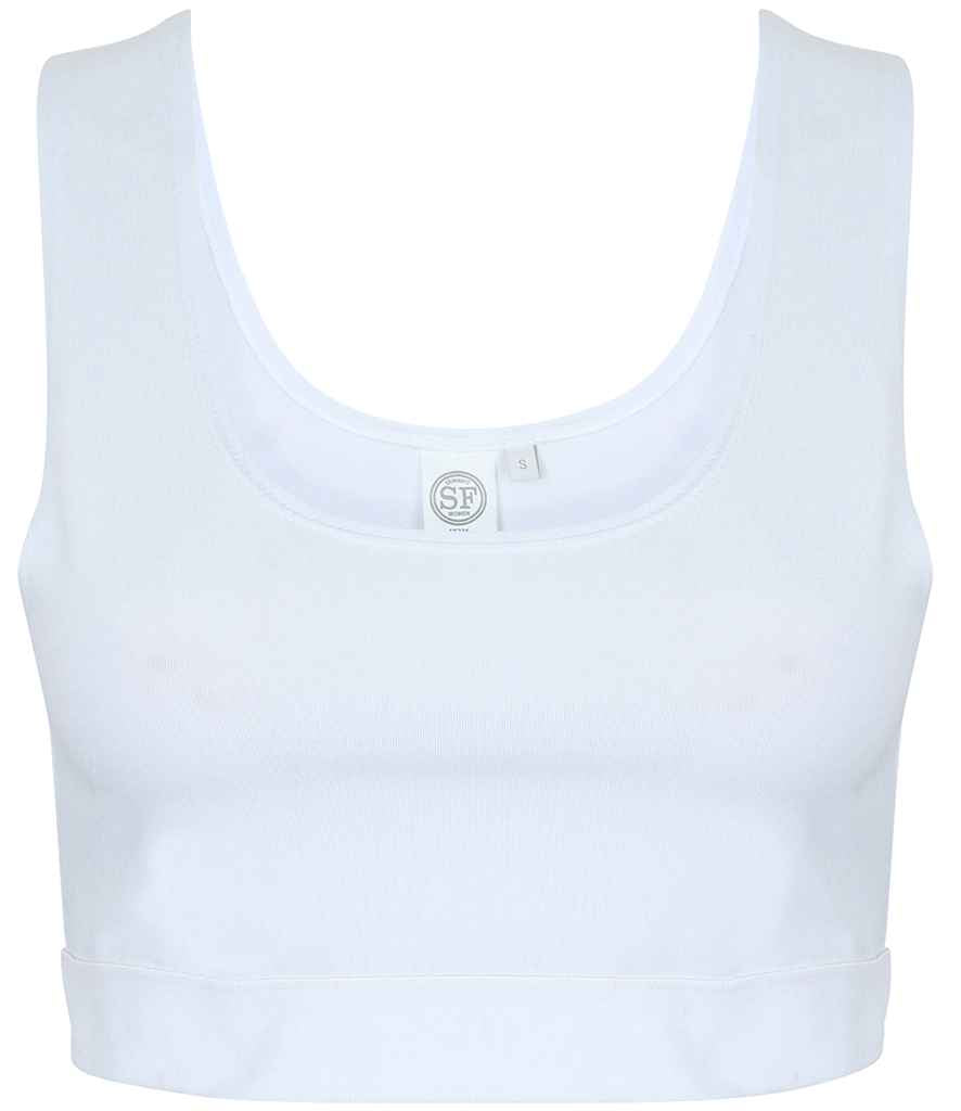 SF Clothing Ladies Fashion Crop Top | White/White T-Shirt - Lancashire Teamwear