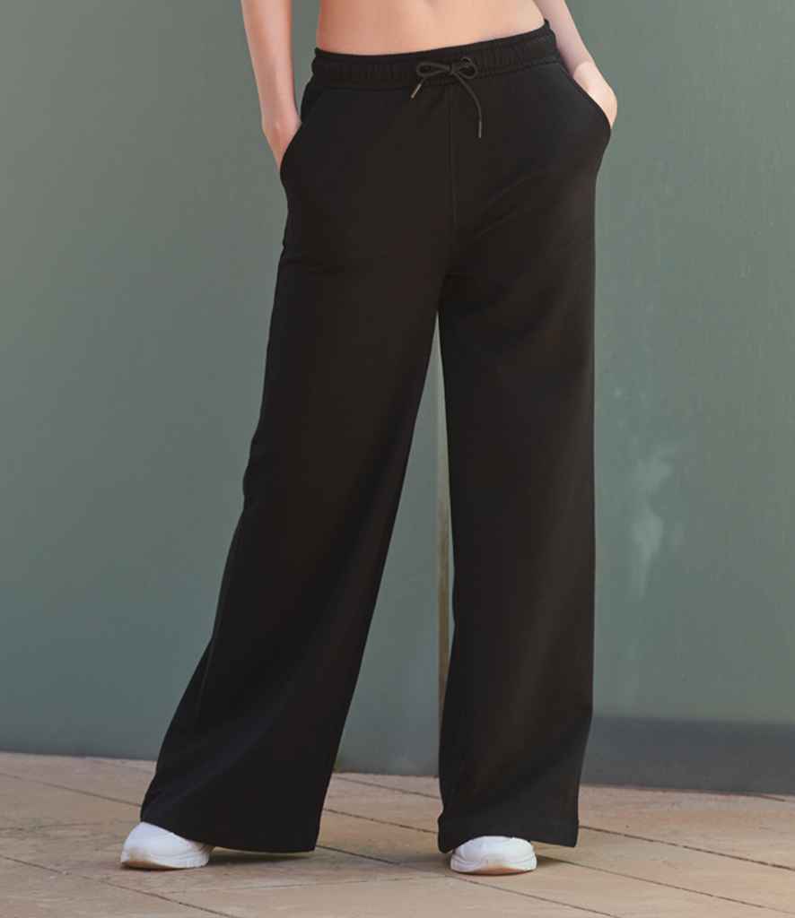 SF Clothing Ladies Sustainable Fashion Wide Leg Joggers | Black Trousers - Lancashire Teamwear