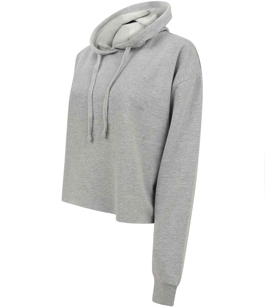 SF Clothing Ladies Cropped Slounge Hoodie | Heather Grey - Lancashire Teamwear