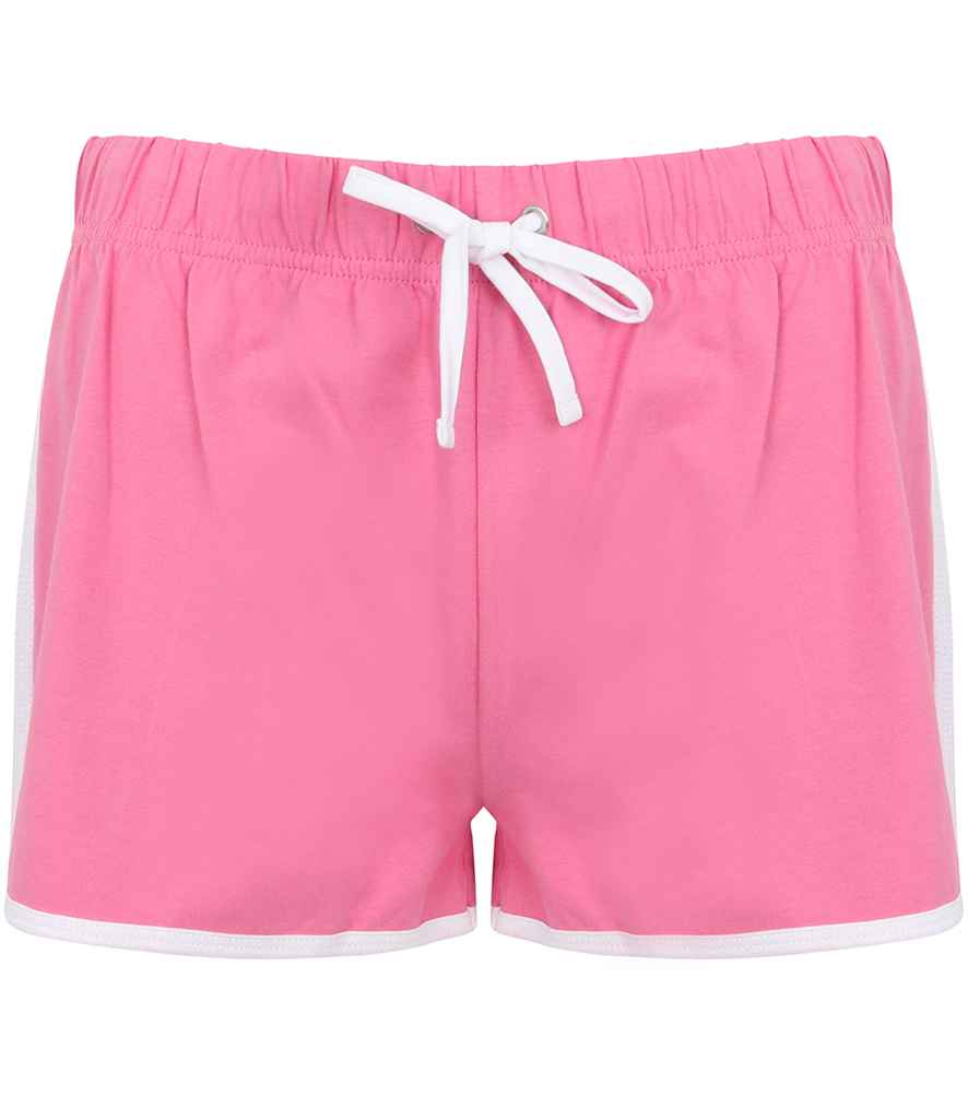SF Clothing Ladies Retro Shorts | Bright Pink/White - Lancashire Teamwear