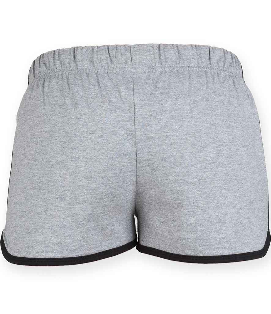 SF Clothing Ladies Retro Shorts | Heather Grey/Black - Lancashire Teamwear