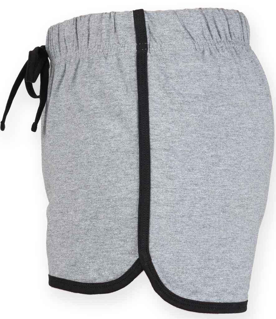 SF Clothing Ladies Retro Shorts | Heather Grey/Black - Lancashire Teamwear