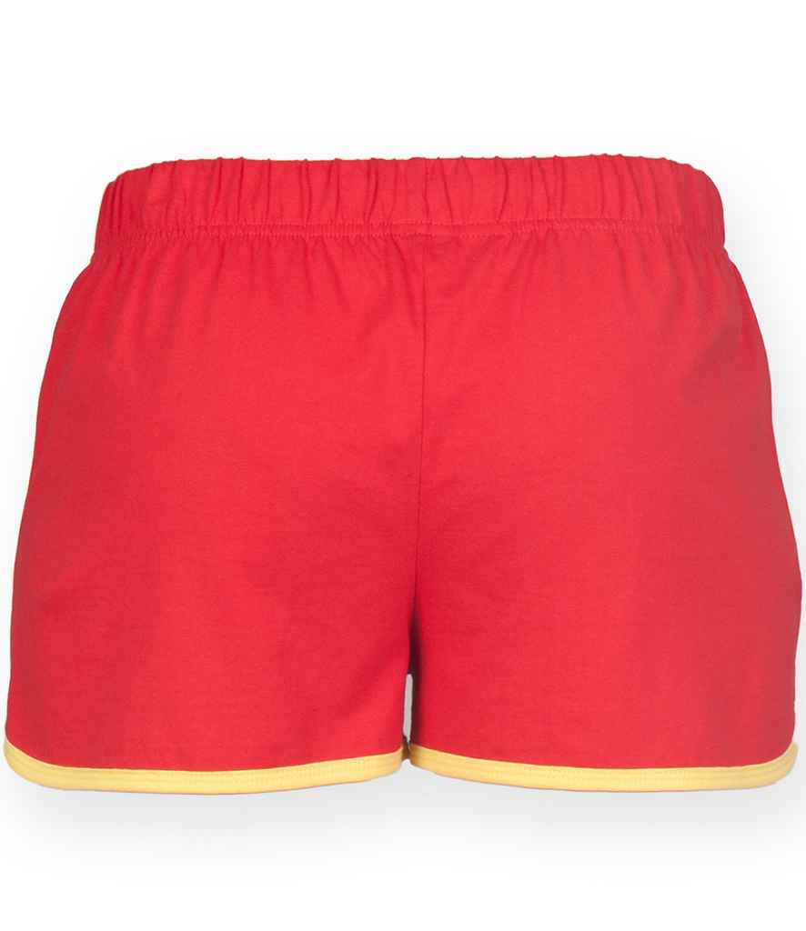SF Clothing Ladies Retro Shorts | Red/Yellow - Lancashire Teamwear