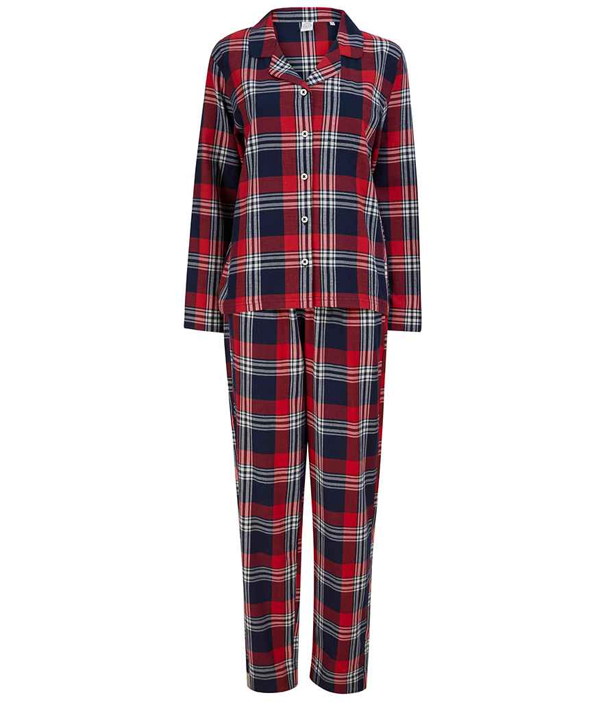 SF Clothing Ladies Tartan Lounge Set Red/Navy