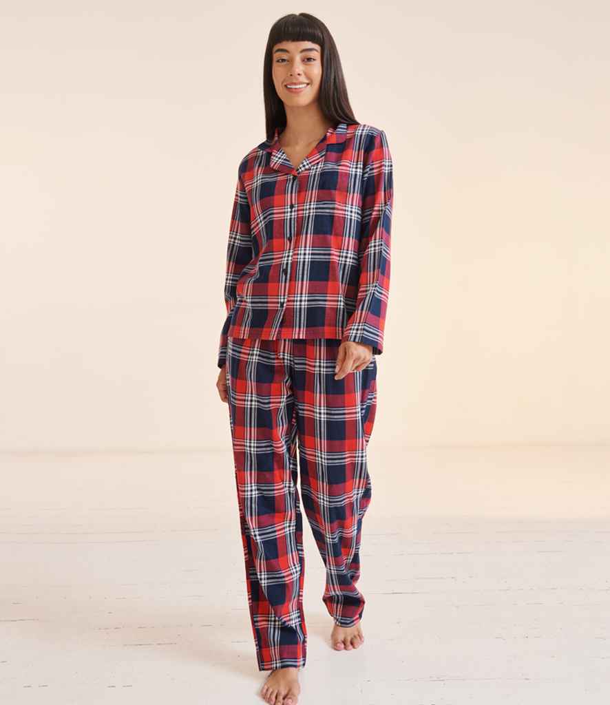 SF Clothing Ladies Tartan Lounge Set | Red/Navy Pyjamas - Lancashire Teamwear