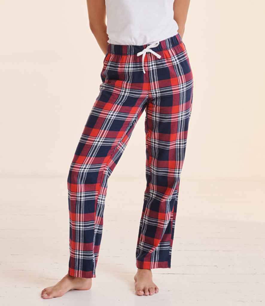 SF Clothing Ladies Tartan Lounge Pants | Red/Navy Trousers - Lancashire Teamwear