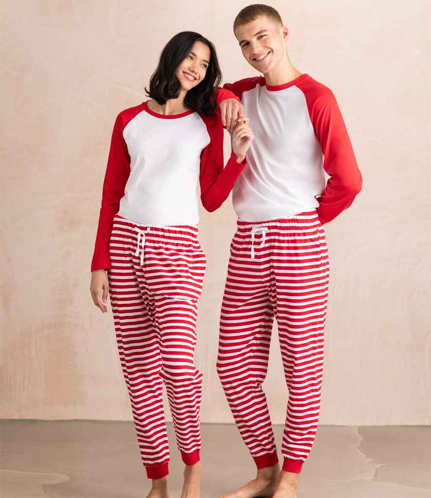 SF Clothing Ladies Lounge Pants | Red/White Stripes Trousers - Lancashire Teamwear