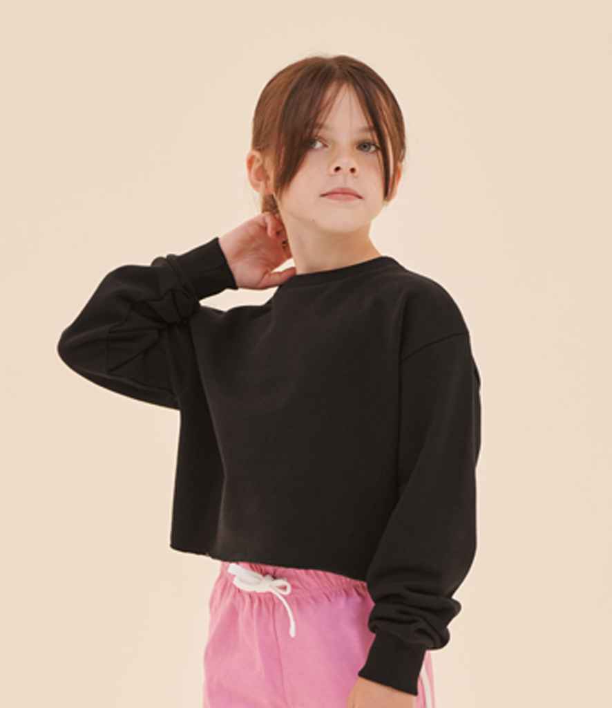 SF Clothing Kids Cropped Slounge Sweatshirt | Black - Lancashire Teamwear