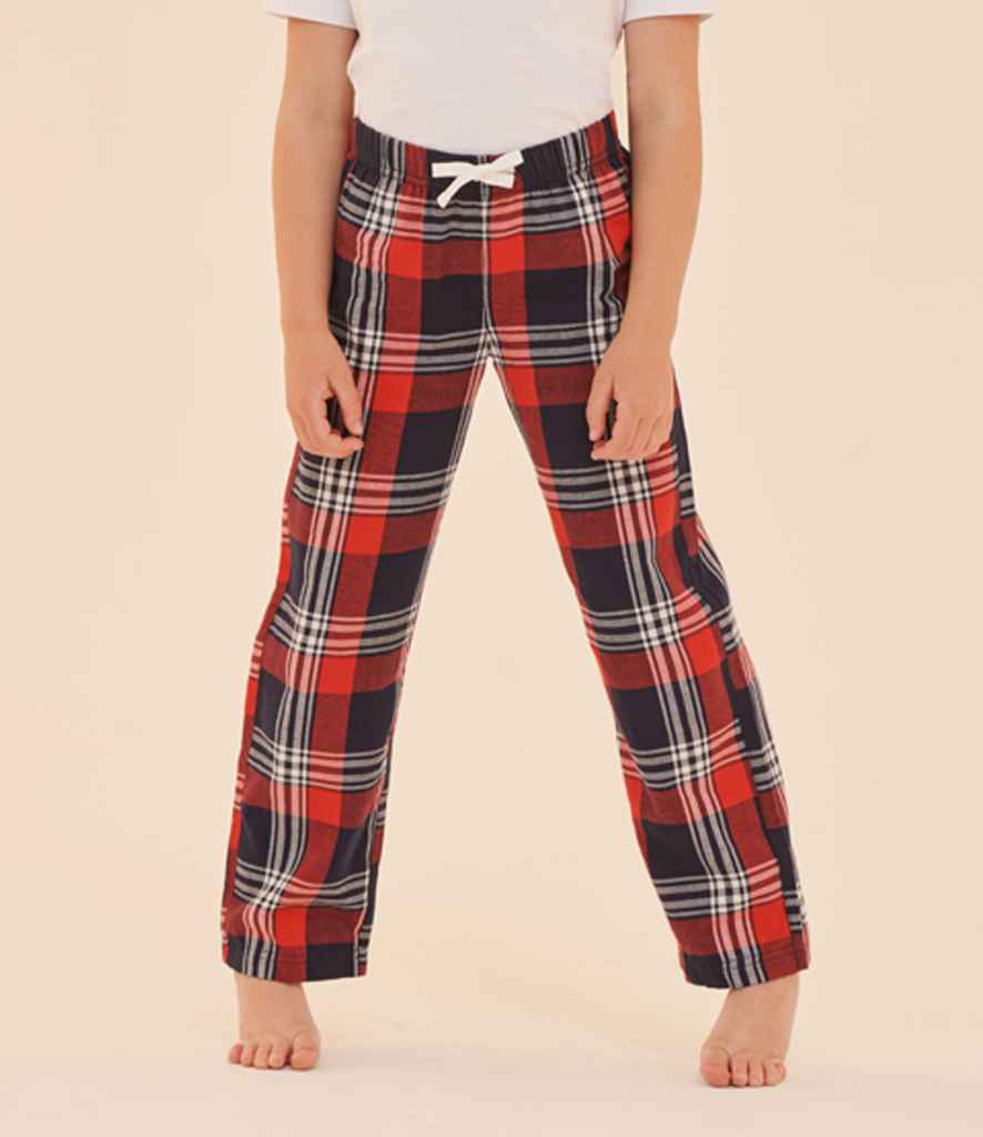 SF Clothing Kids Tartan Lounge Pants | Red/Navy Trousers - Lancashire Teamwear