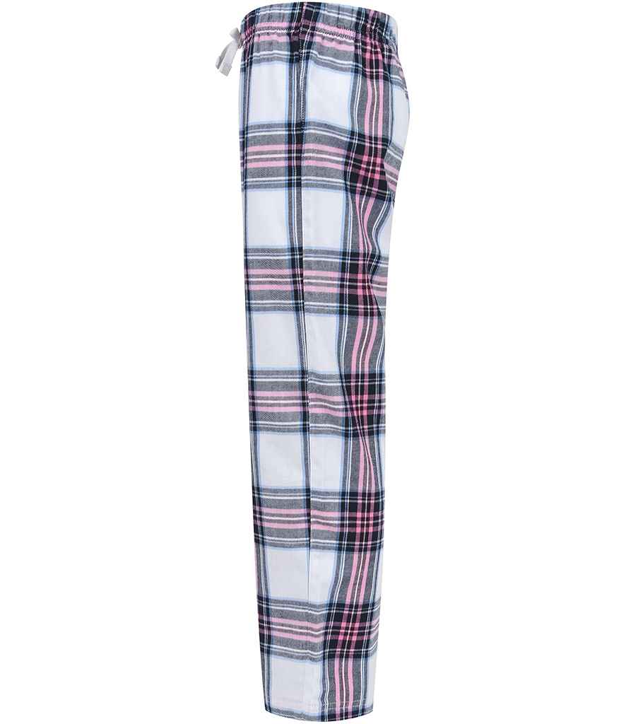 SF Clothing Kids Tartan Lounge Pants | White/Pink Trousers - Lancashire Teamwear