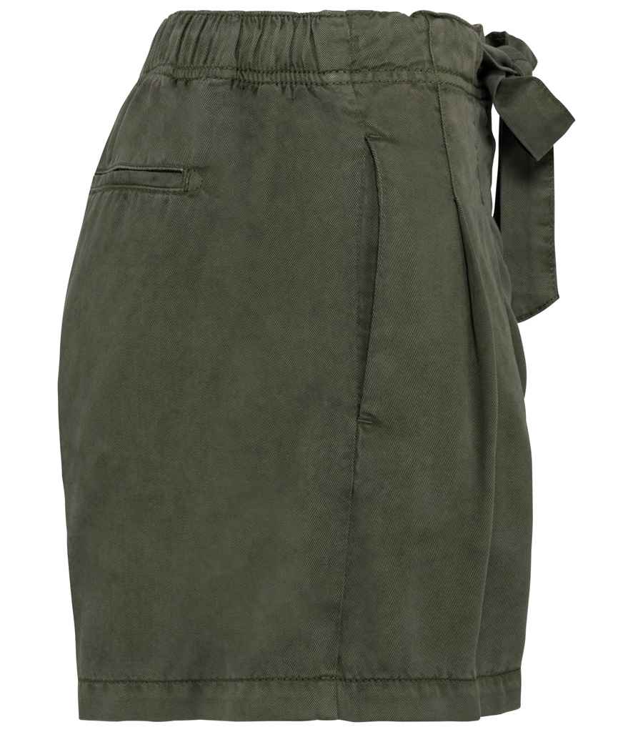 Spasso Ladies TENCEL™ Shorts | Washed Organic Khaki - Lancashire Teamwear