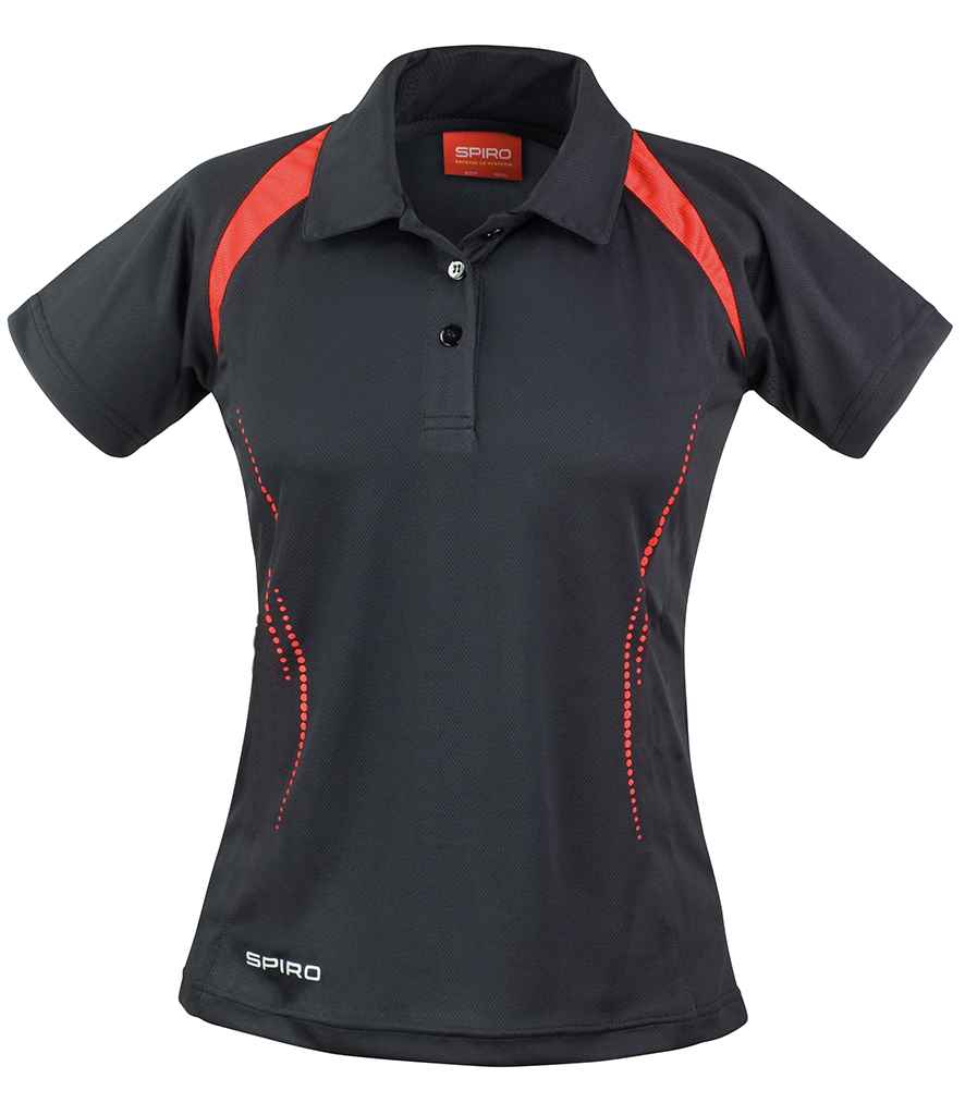 Spiro Ladies Team Spirit Polo Shirt | Black/Red - Lancashire Teamwear