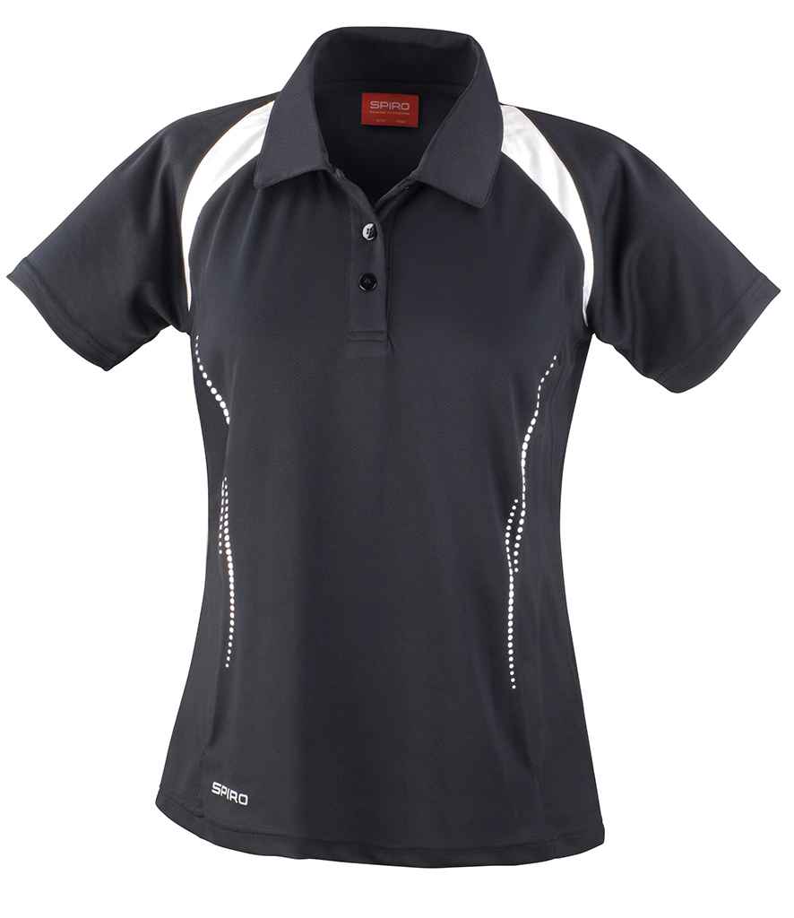Spiro Ladies Team Spirit Polo Shirt | Black/White - Lancashire Teamwear