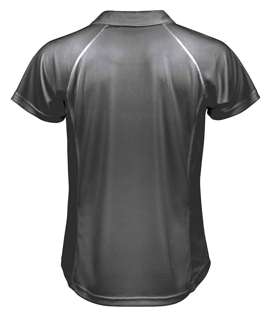 Spiro Ladies Team Spirit Polo Shirt | Grey/Lime Green - Lancashire Teamwear