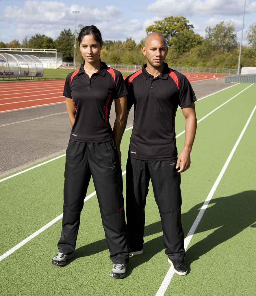 Spiro Team Spirit Polo Shirt | Black/Red - Lancashire Teamwear