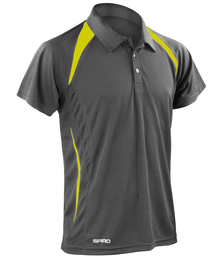 Spiro Team Spirit Polo Shirt | Grey/Lime Green - Lancashire Teamwear