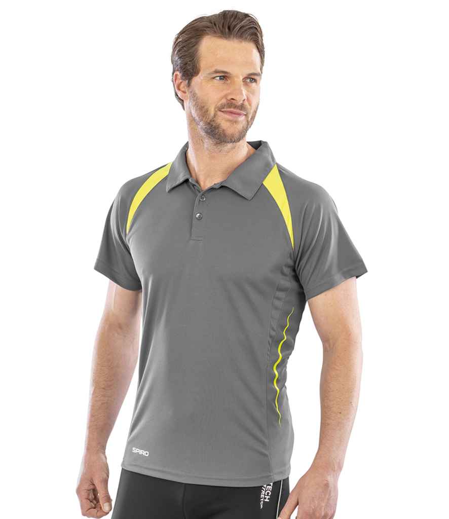 Spiro Team Spirit Polo Shirt | Grey/Lime Green - Lancashire Teamwear