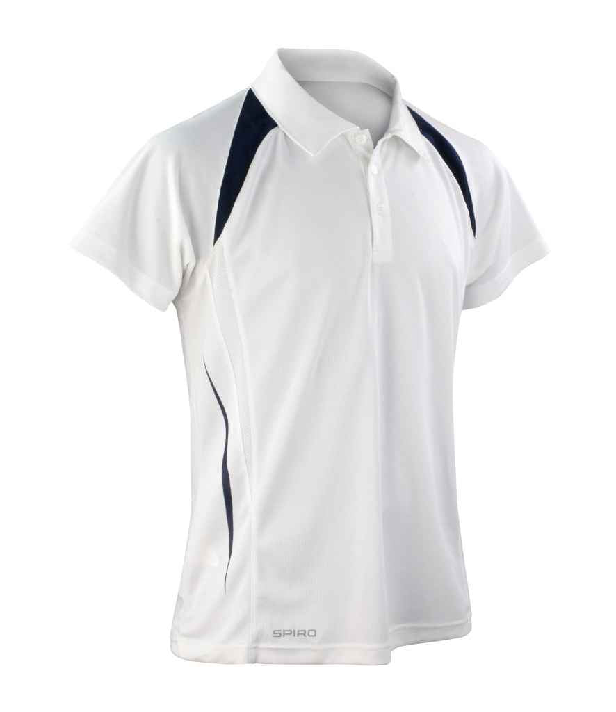 Spiro Team Spirit Polo Shirt | White/Navy - Lancashire Teamwear