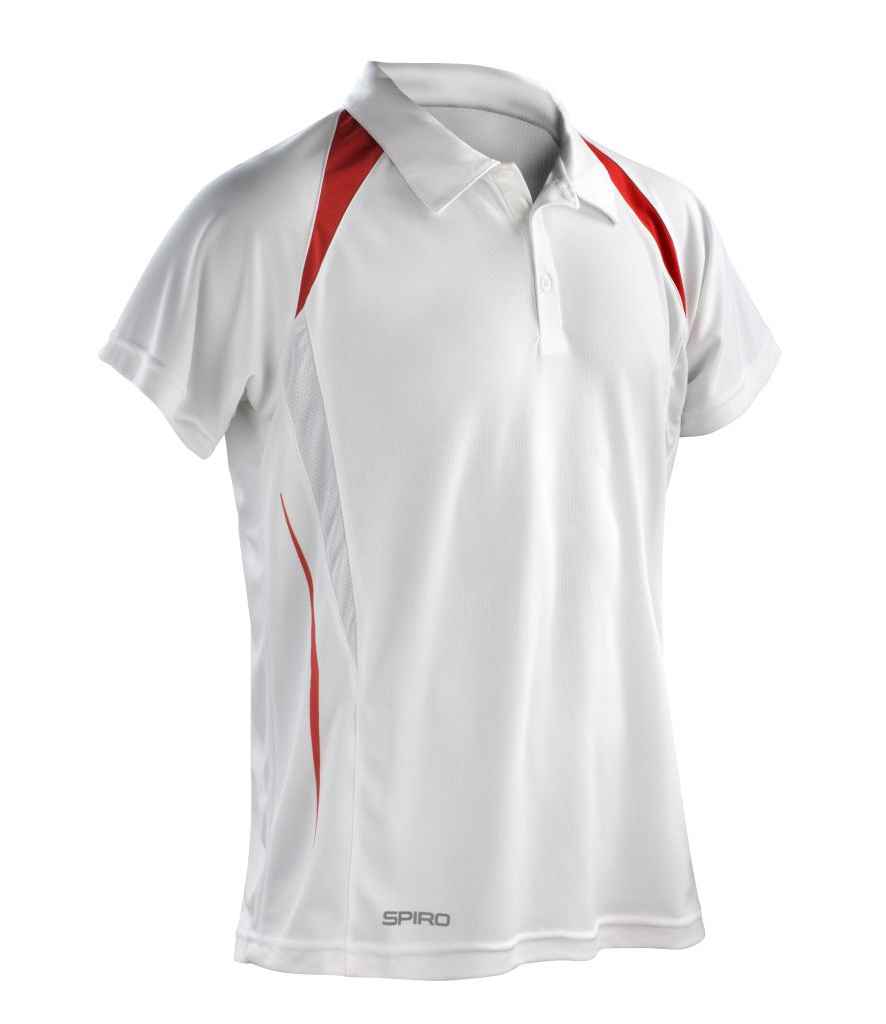 Spiro Team Spirit Polo Shirt | White/Red - Lancashire Teamwear