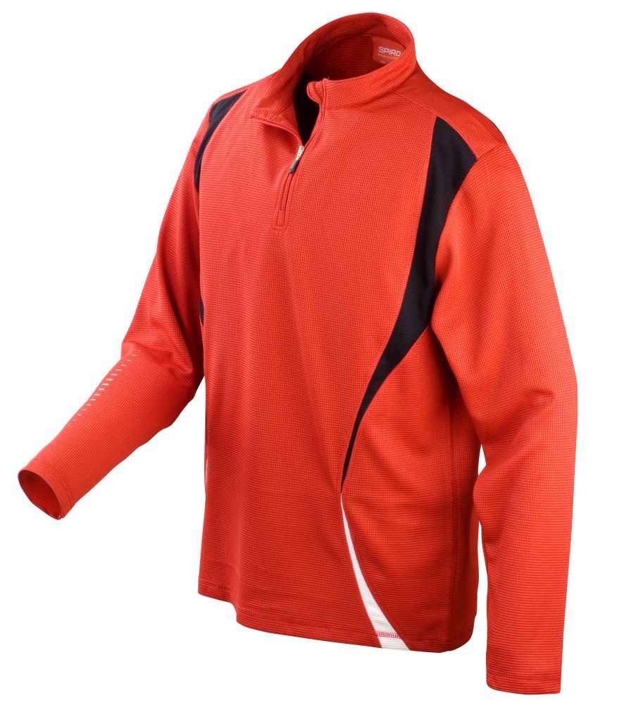Spiro Unisex Zip Neck Trial Training Top | Red/Black/White Sweatshirt - Lancashire Teamwear