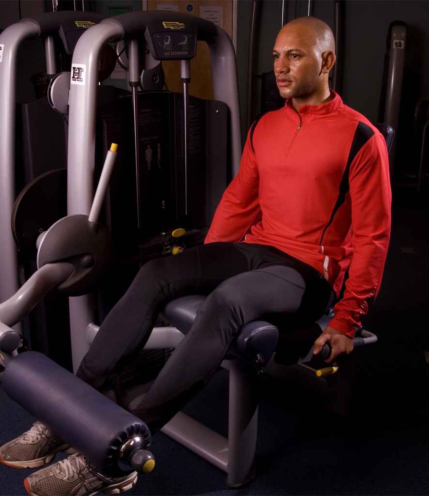 Spiro Unisex Zip Neck Trial Training Top | Red/Black/White Sweatshirt - Lancashire Teamwear