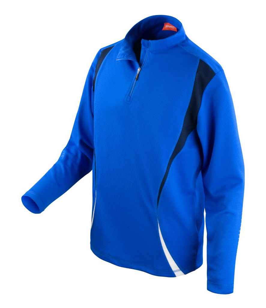 Spiro Unisex Zip Neck Trial Training Top | Royal Blue/Navy/White Sweatshirt - Lancashire Teamwear