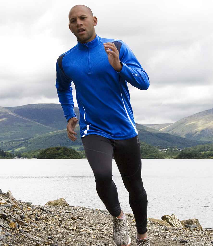 Spiro Unisex Zip Neck Trial Training Top | Royal Blue/Navy/White Sweatshirt - Lancashire Teamwear