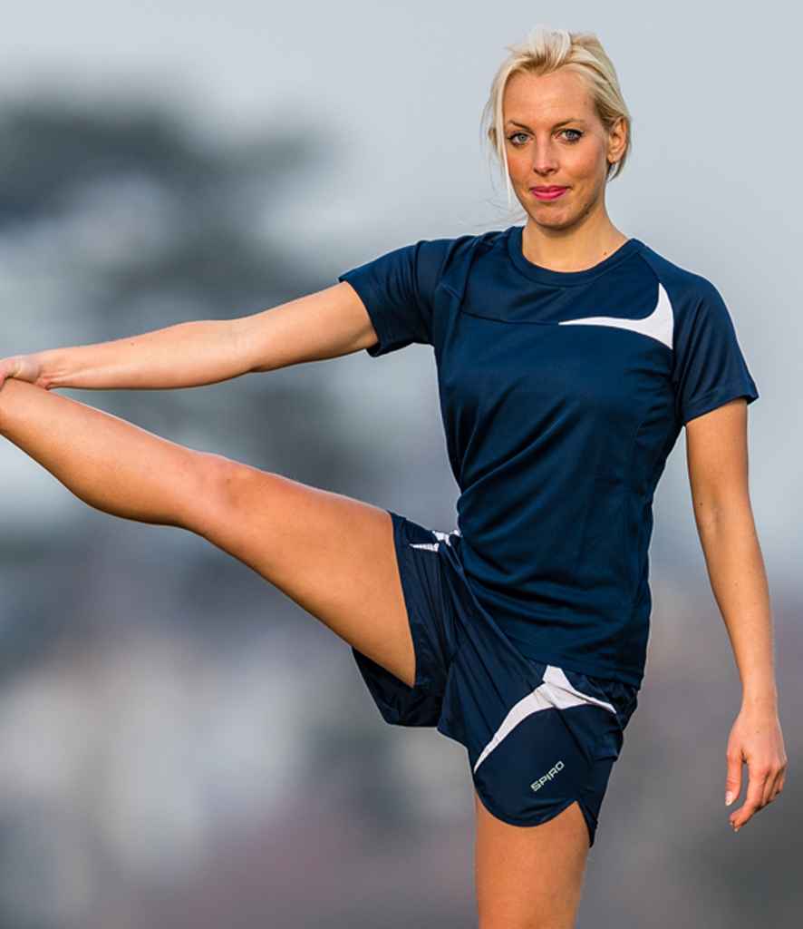 Spiro Ladies Dash Training Shirt | Navy/White T-Shirt - Lancashire Teamwear