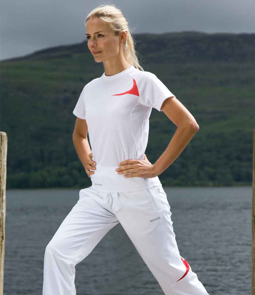 Spiro Ladies Dash Training Shirt | White/Red T-Shirt - Lancashire Teamwear