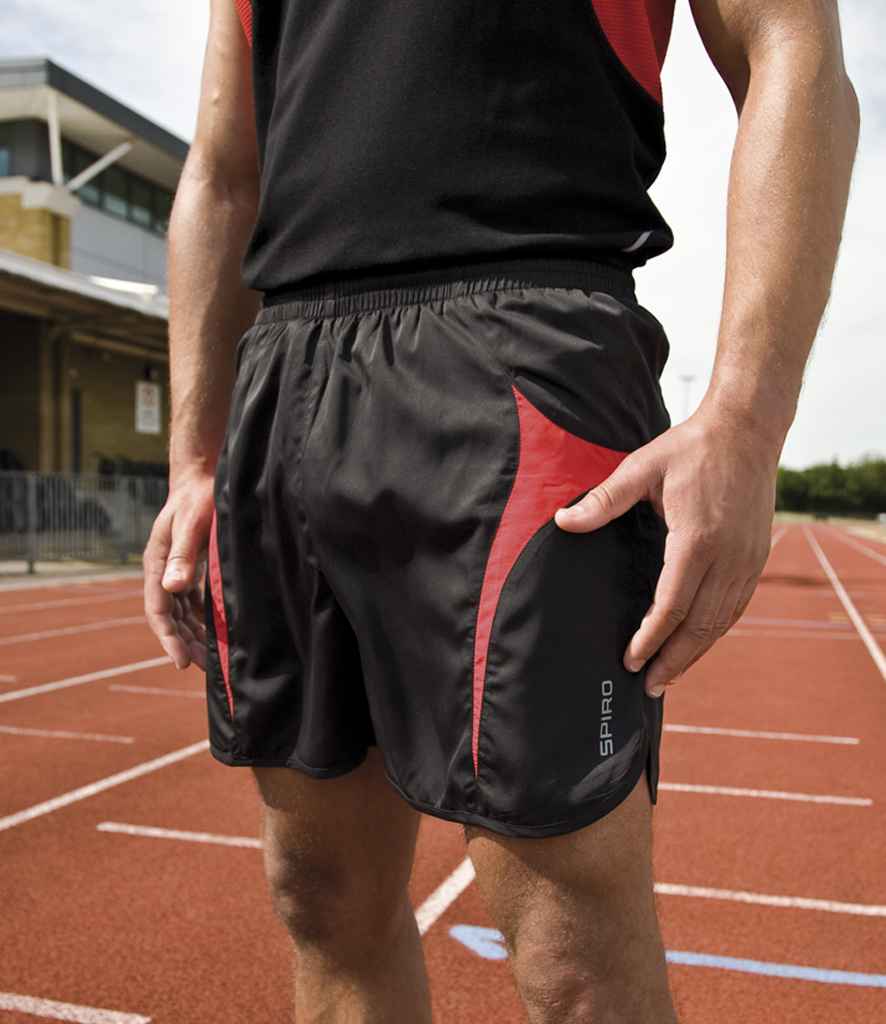 Spiro Micro-Lite Running Shorts | Black/Red - Lancashire Teamwear