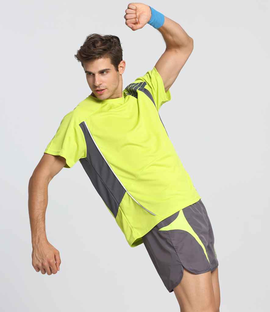 Spiro Micro-Lite Running Shorts | Grey/Lime Green - Lancashire Teamwear