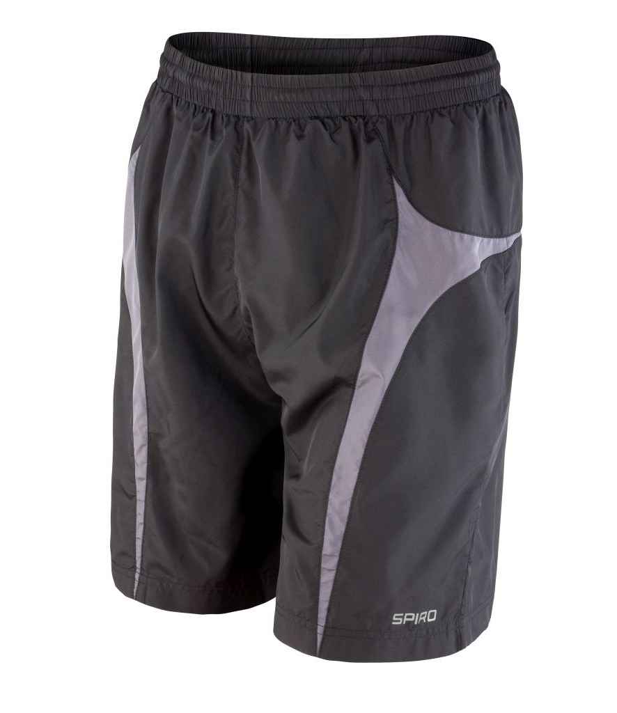 Spiro Micro-Lite Mesh Lined Team Shorts Black/Grey