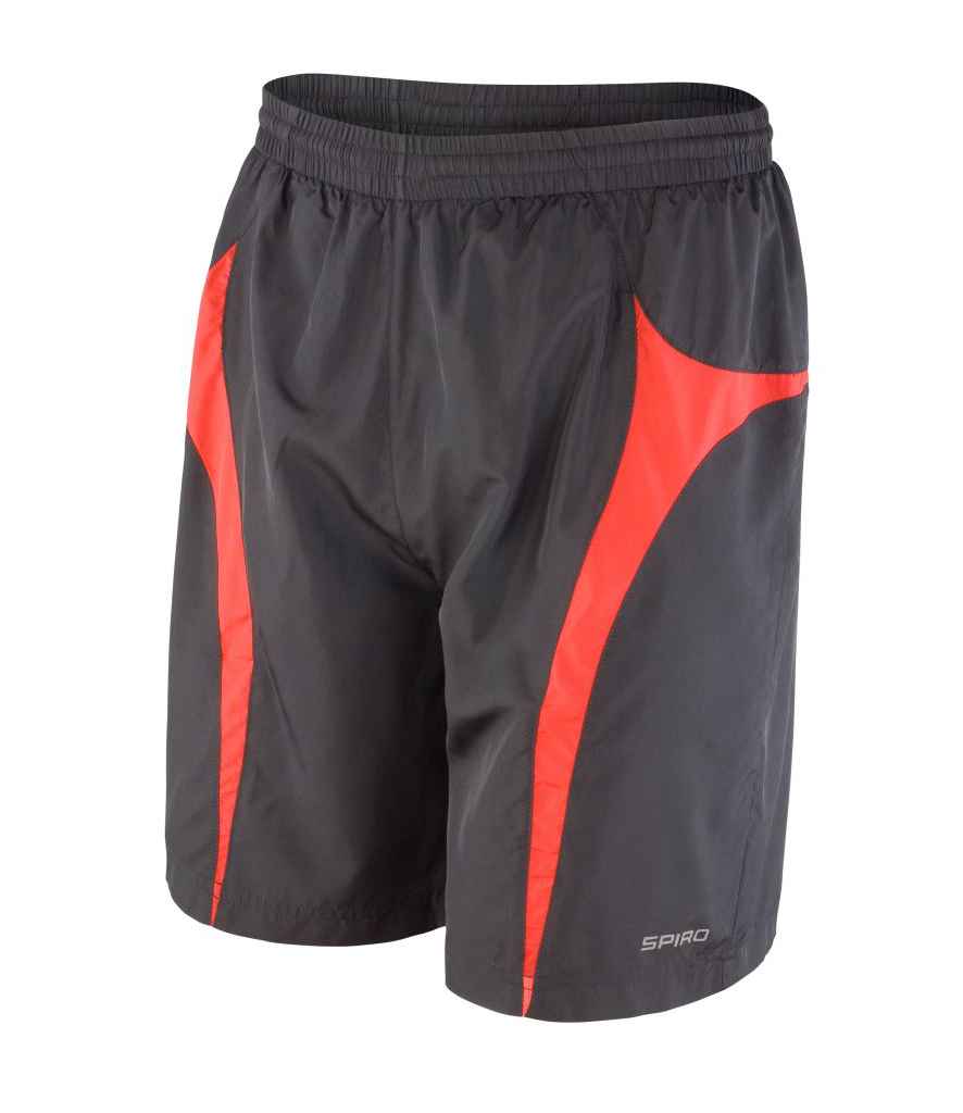 Spiro Micro-Lite Mesh Lined Team Shorts | Black/Red - Lancashire Teamwear